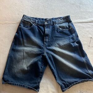 Jaded London - Jumbo Cut long Jean shorts.